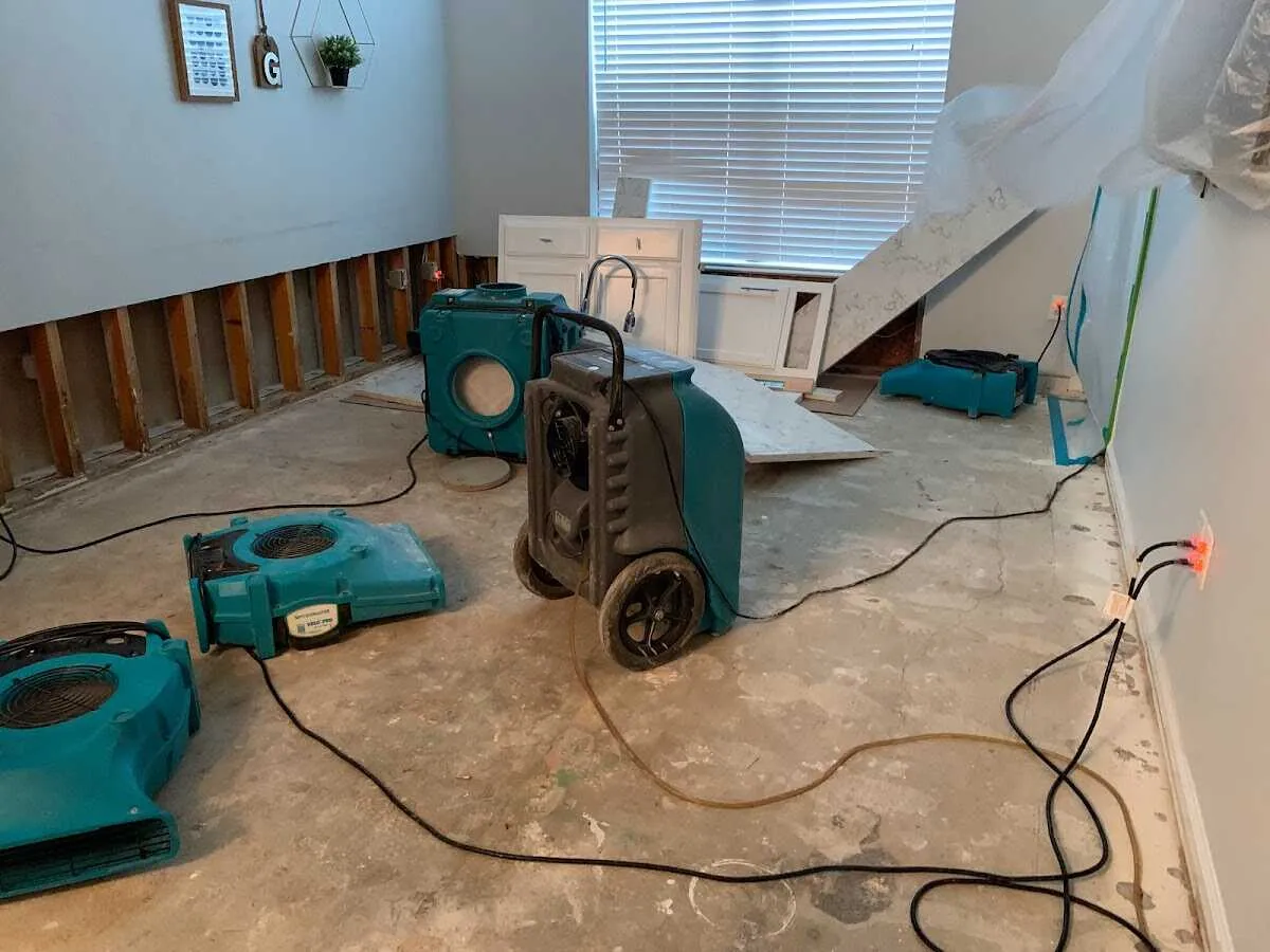 Dehumidifier in flood-cut room for Water Extraction & Removal in Yucca Valley